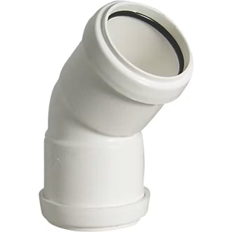 40mm Push Fit 135 Degree Bend White