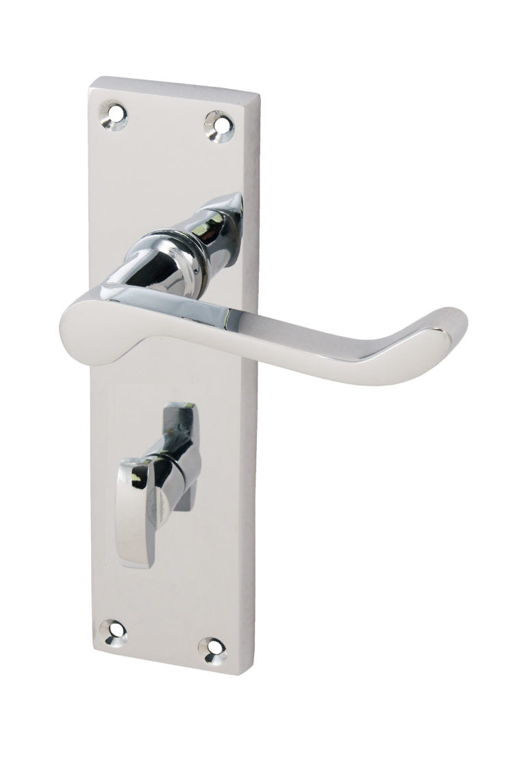 Victorian Scroll Lever Bathroom Handle Chrome