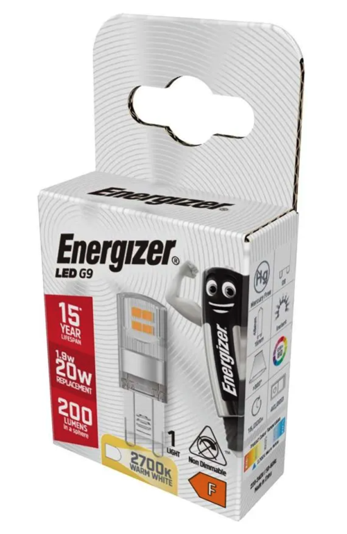 Energizer LED G9 200lm 1.9W 2700K (Warm White) Non Dimmable Light Bulb