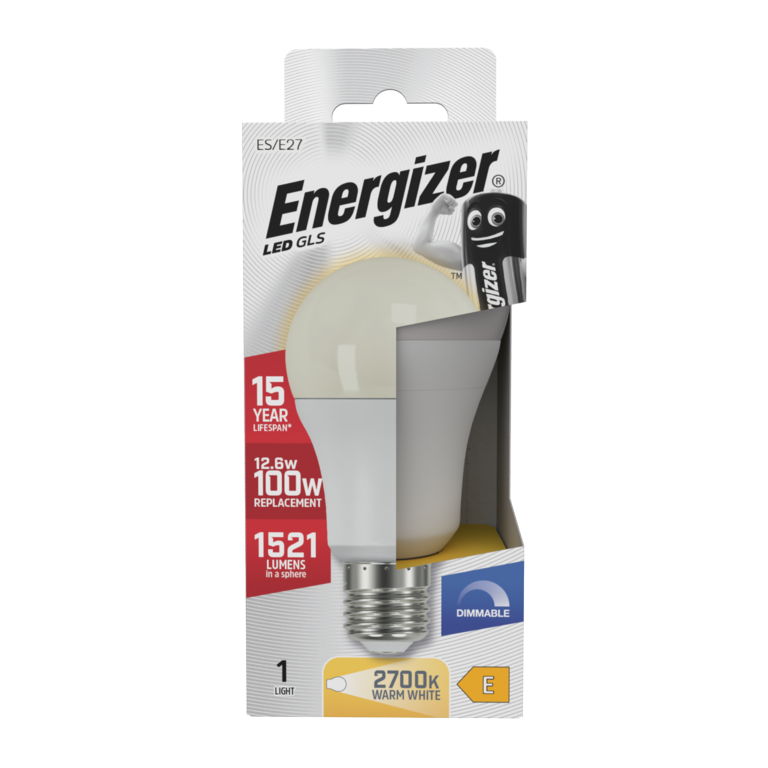 Energizer LED GLS E27 1521lm 12.6W 2700K (Warm White) Dimmable Light Bulb