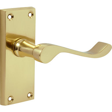 Victorian Scroll Lever Latch Handle Brass