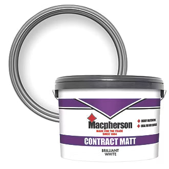 Macpherson Contract 10Ltr Brilliant White Matt Emulsion Paint