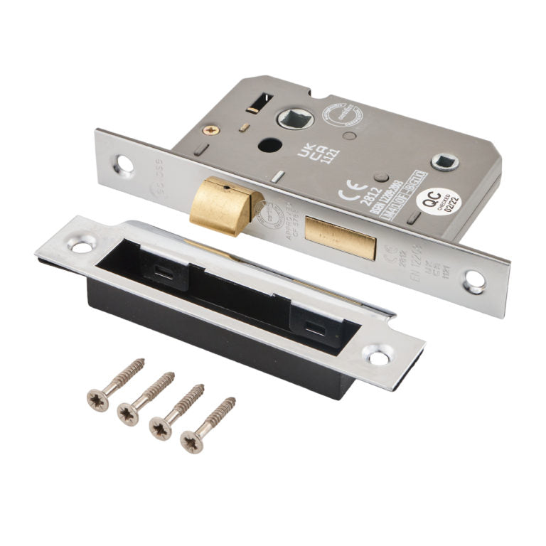 Eclipse 76mm Mortice Bathroom Lock Nickel