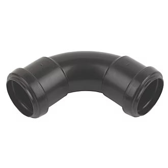 40mm Push Fit 90 Degree Swept Bend Black
