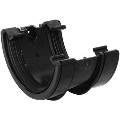 112mm Half Round Gutter Union Bracket Black