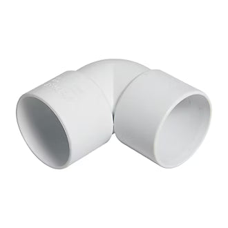 40mm Solvent Weld 90 Degree Knuckle Elbow White