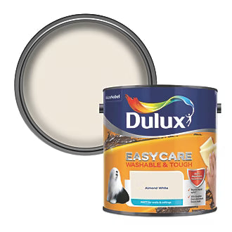 Dulux EasyCare Washable & Tough 2.5Ltr Almond White Matt Emulsion Paint