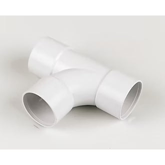 40mm Solvent Weld Swept Tee White