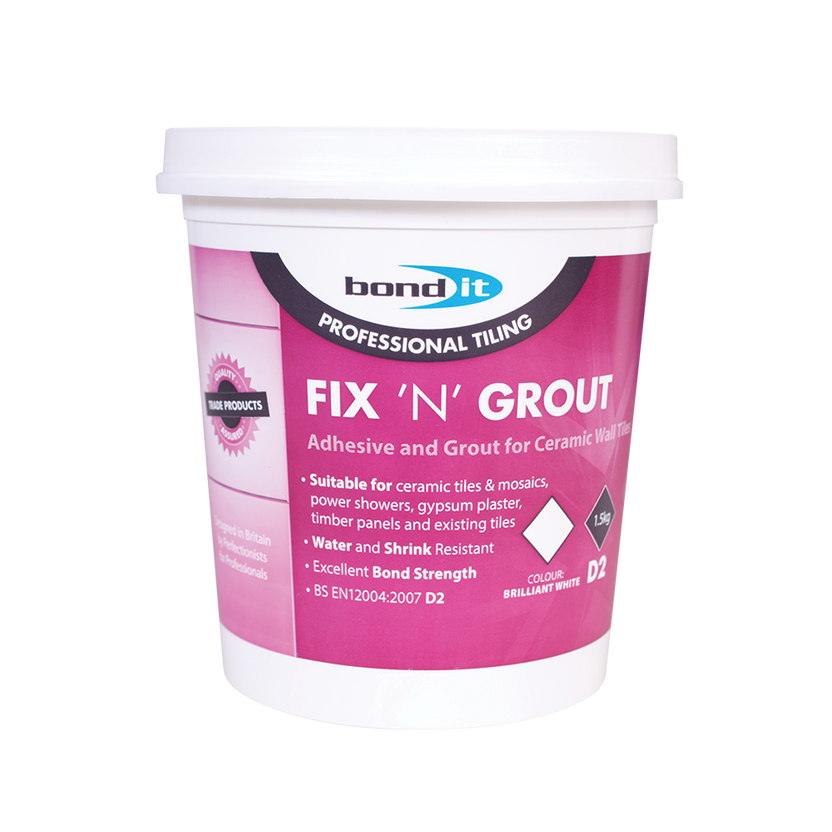 Bond It FIX 'N' GROUT - Ready Mix Tile Adhesive & Grout 1.5kg