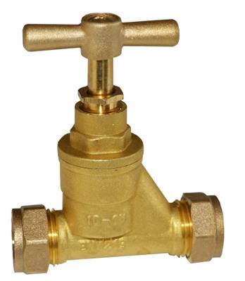 Brass Compression Stopcock 22mm