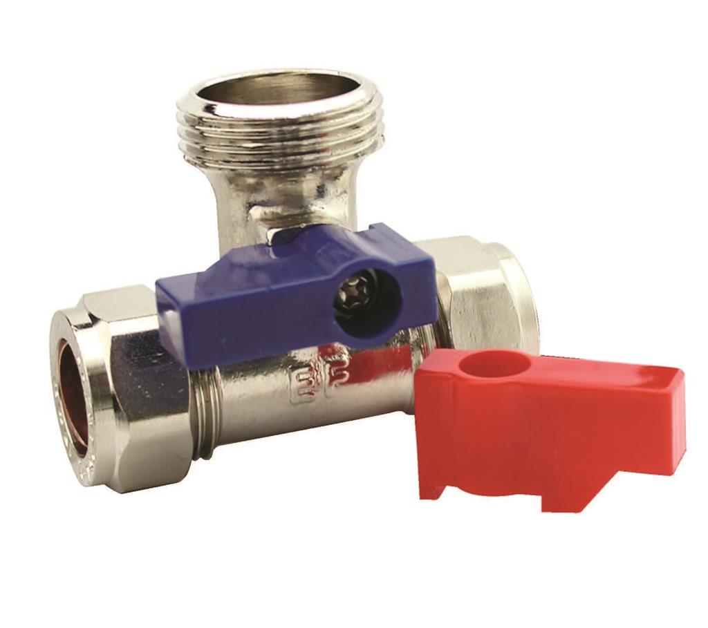 Tee Washing Machine Valve 15mm x 3/4"