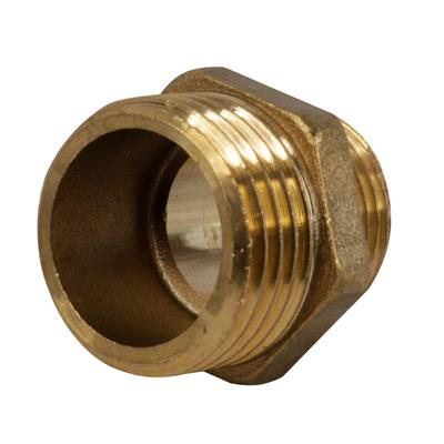 Brass Threaded Male to Male Reducing Hexagonal Nipple 3/4" x 1/2"