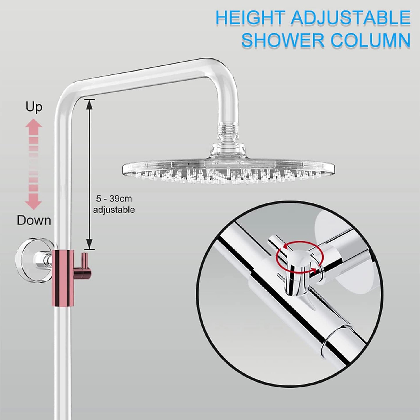 Chrome Round Thermostatic Shower Set