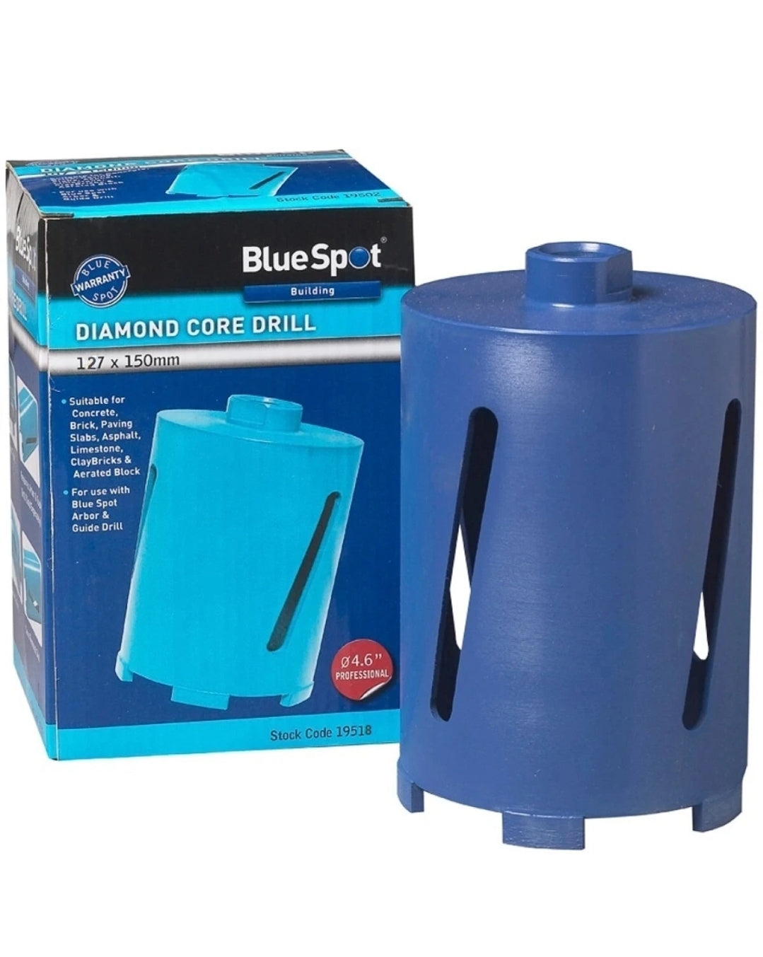 BlueSpot 127 x 150mm Diamond Core Drills Hole Cutter for Brick Block & Concrete