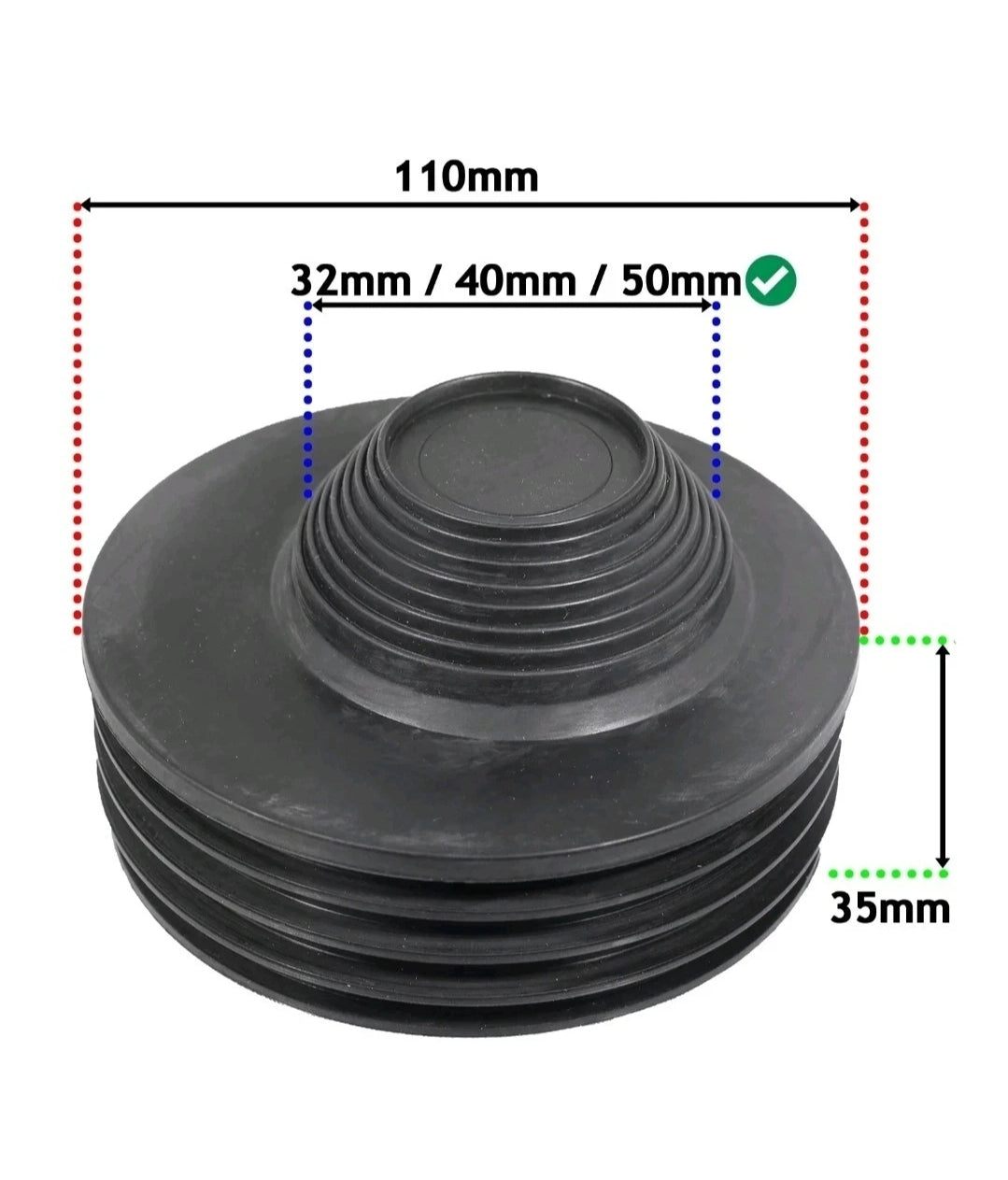 Multikwik Waste Pipe Adapter for 110mm Soil Pipe Takes 32mm 40mm or 50mm Waste Pipe
