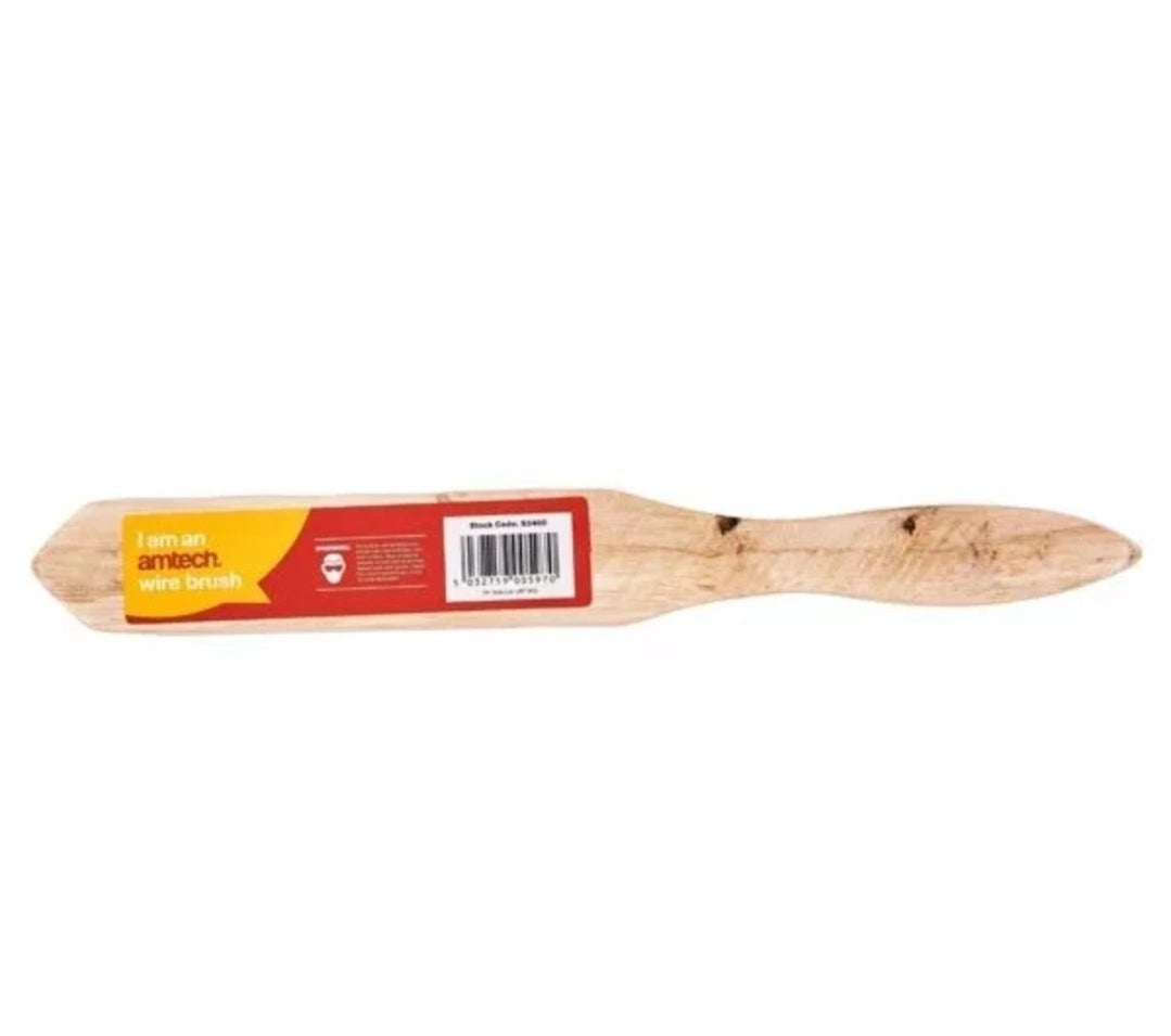 Am-Tech 4 Row Heavy Duty Wood Handle Wire Brush