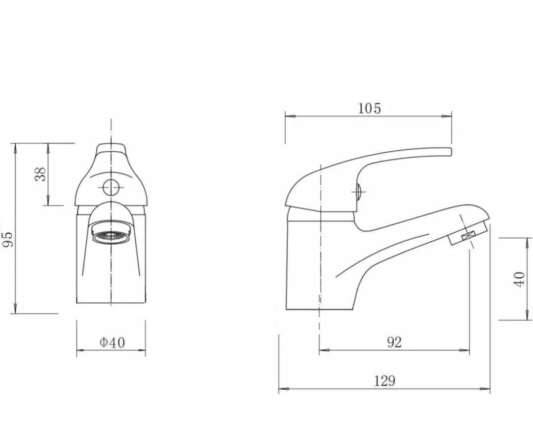 Basin Mixer Tap w/ Click Clack Waste and Flexi WRAS Approved