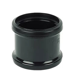 Push-Fit Double Socket Pipe Coupler Black 110mm