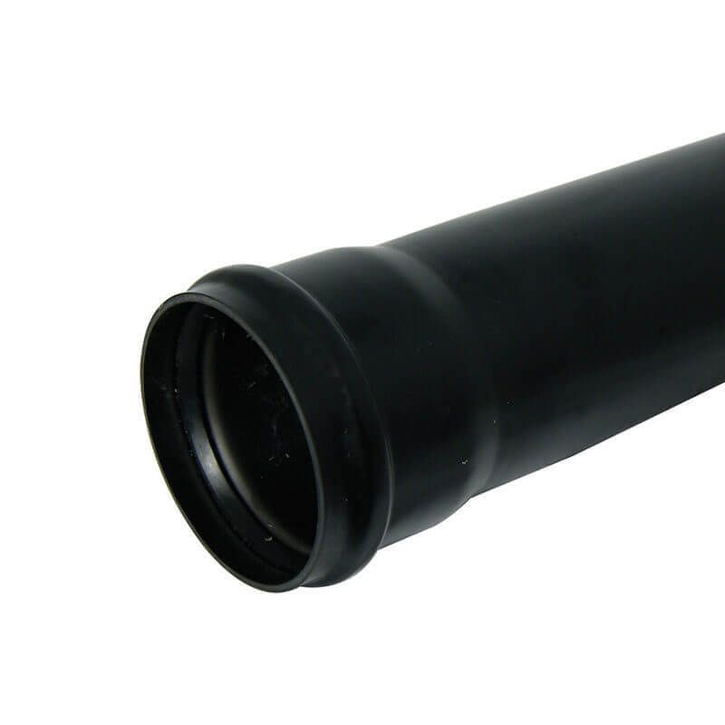 110mm Single Socket Push-Fit Pipe Black