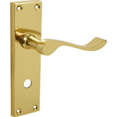 Victorian Scroll Lever Bathroom Handle Brass