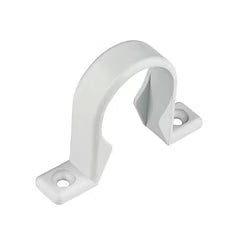 40mm Push Fit/Solvent Weld Pipe Clips White 10 Pack
