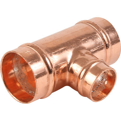 COPPER SOLDER RING REDUCING TEE 22MM X 15MM X 22MM