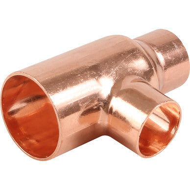 COPPER END FEED REDUCING TEE 22MM X 15MM X 15MM