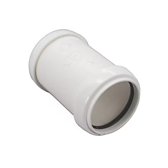 40mm Push Fit Straight Coupling White