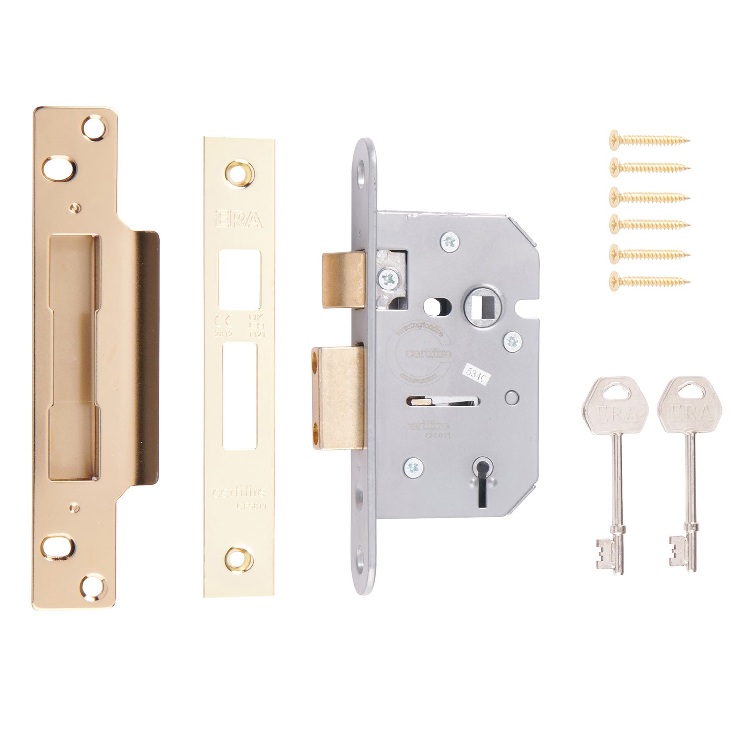 Era Viscount 5 Lever Sashlock 2.5" Brass