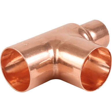 COPPER END FEED REDUCING TEE 22MM X 22MM X 15MM