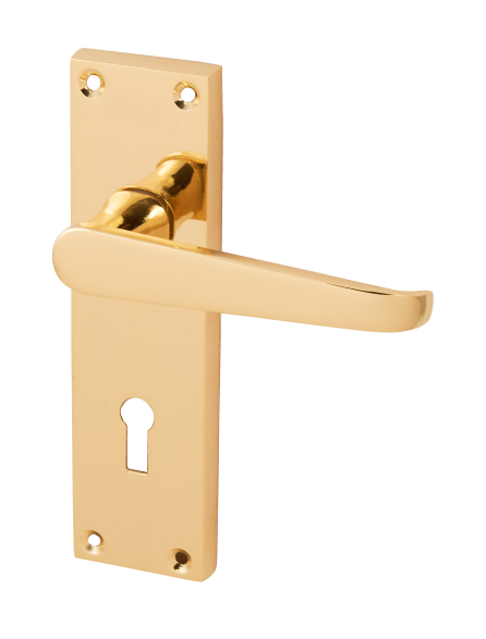 Victorian Straight Lever Lock Handle Brass