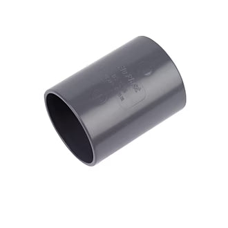 40mm Solvent Weld Straight Coupling Grey