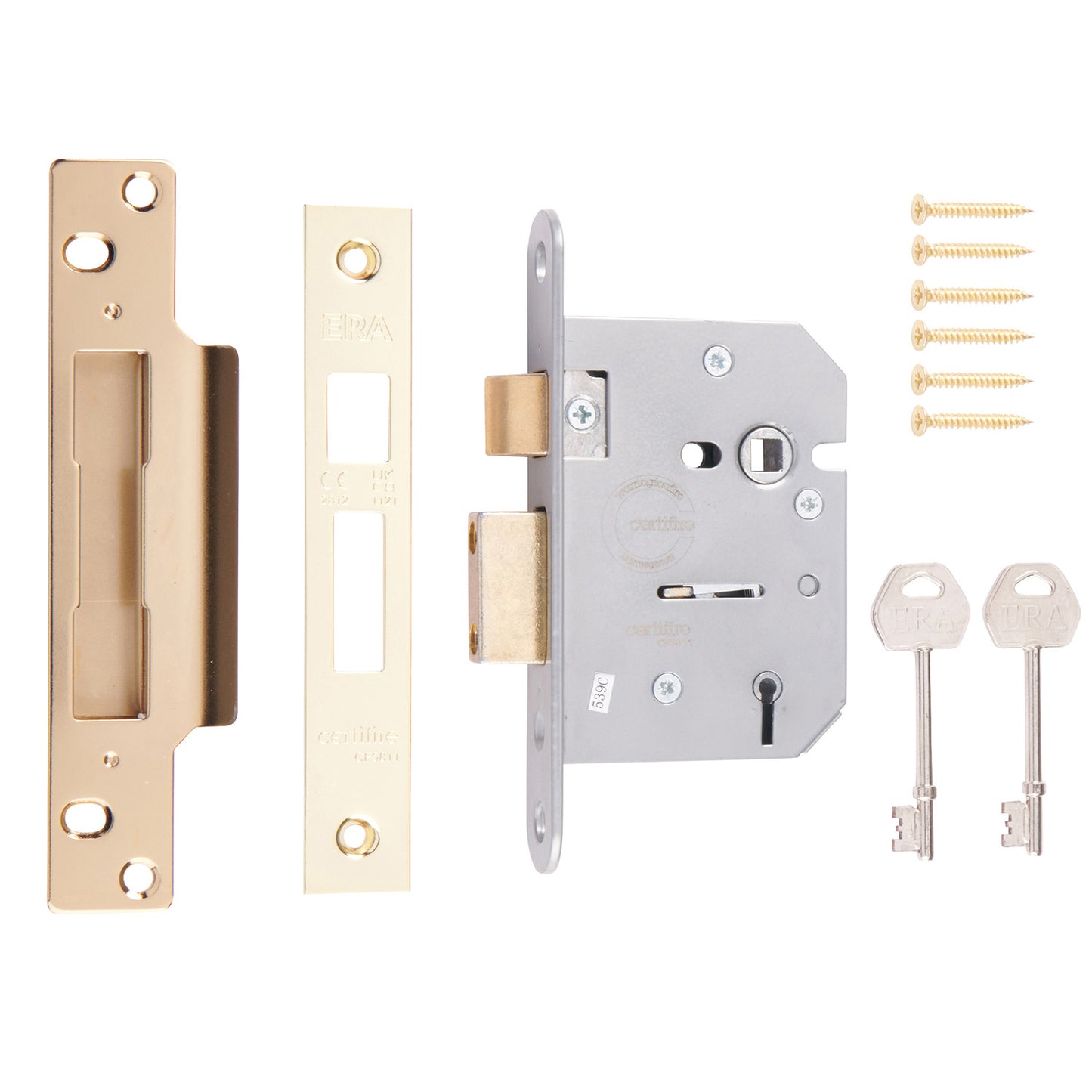 Era Viscount 5 Lever Sashlock 3" Brass