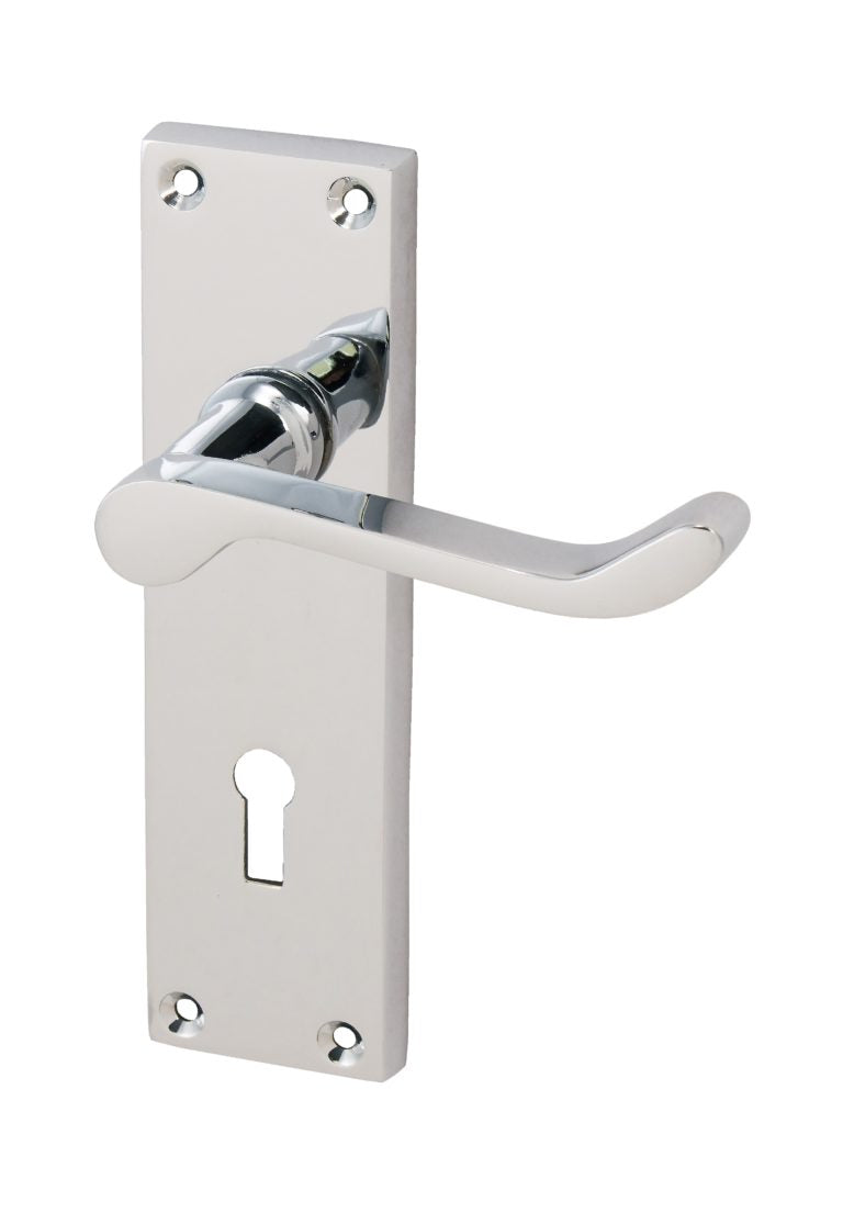 Victorian Scroll Lever Lock Handle Chrome