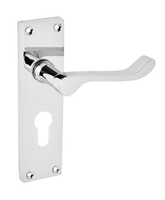 Victorian Scroll Lever Euro Handle Chrome