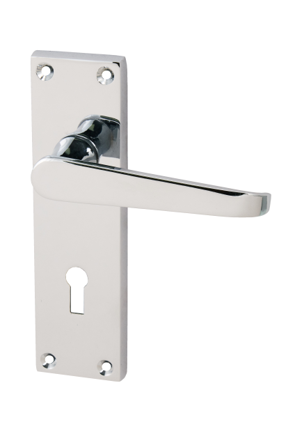 Victorian Straight Lever Lock Handle Chrome