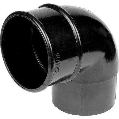 68mm Round Down Pipe Bend 92.5 Degrees Black