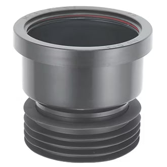 110mm McaAlpine Push-Fit Single Socket Drain Connector Black