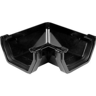114mm Square Line Gutter Angle 90° Black