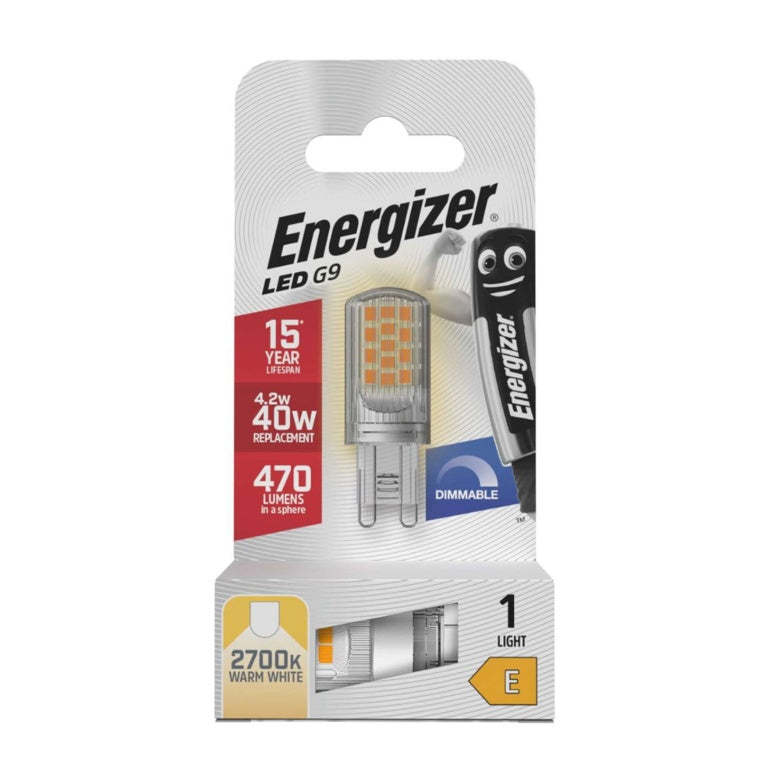 Energizer LED G9 470lm 4.2W 2700K (Warm White) Dimmable Light Bulb