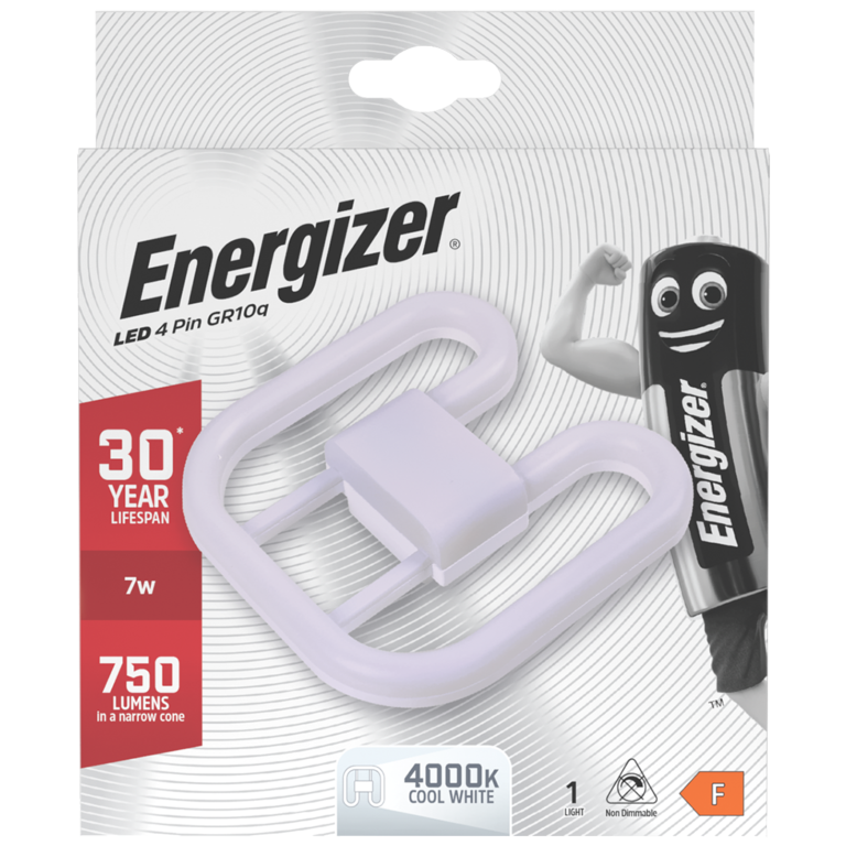 Energizer LED 2D Lamp GR10Q 4 Pin 750lm 7W 4000K (Cool White)
