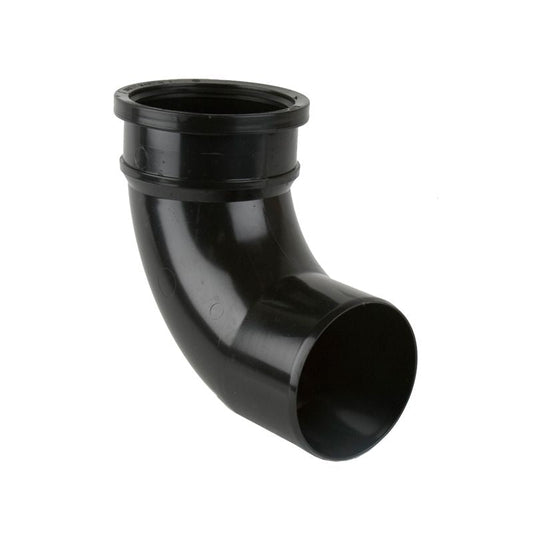 110mm Push-Fit Single Socket 92.5 Elbow Bend Black