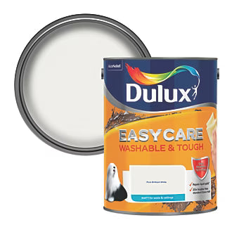Dulux EasyCare Washable & Tough 5Ltr Pure Brilliant White Matt Emulsion Paint