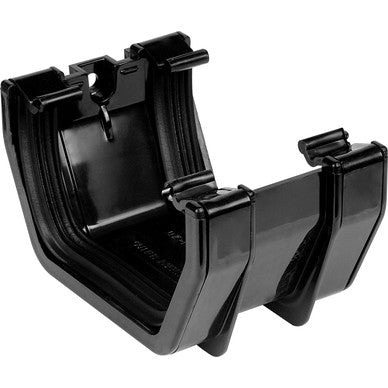 114mm Square Line Gutter Union Bracket Black