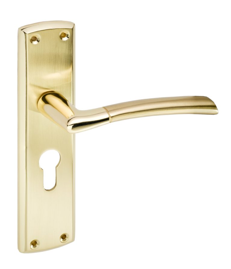 Tifosi Lever Euro Lock Handle Polished/Satin Brass