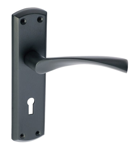 Monza Lever Lock Handle Matt Black