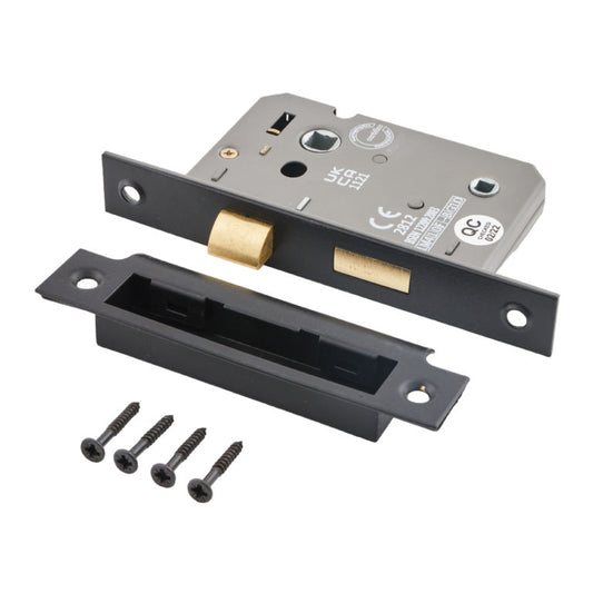 Eclipse 63mm Mortice Bathroom Lock Black