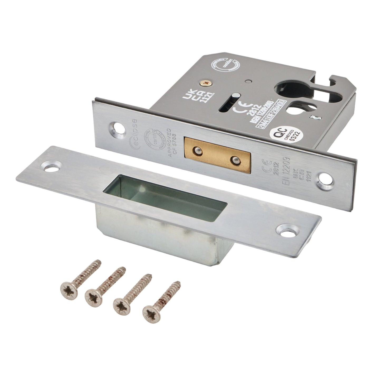 Eclipse 76mm Euro Profile Deadlock Chrome