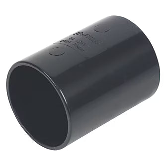 40mm Solvent Weld Straight Coupling Black