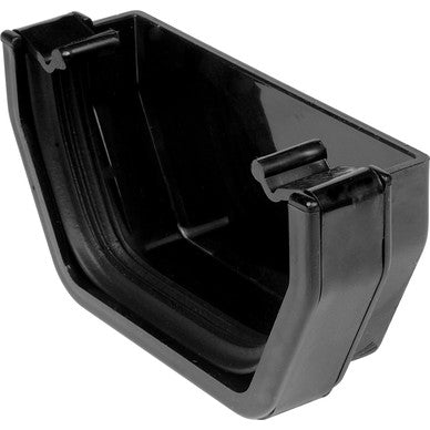 114mm Square Line Gutter Stop End External Black